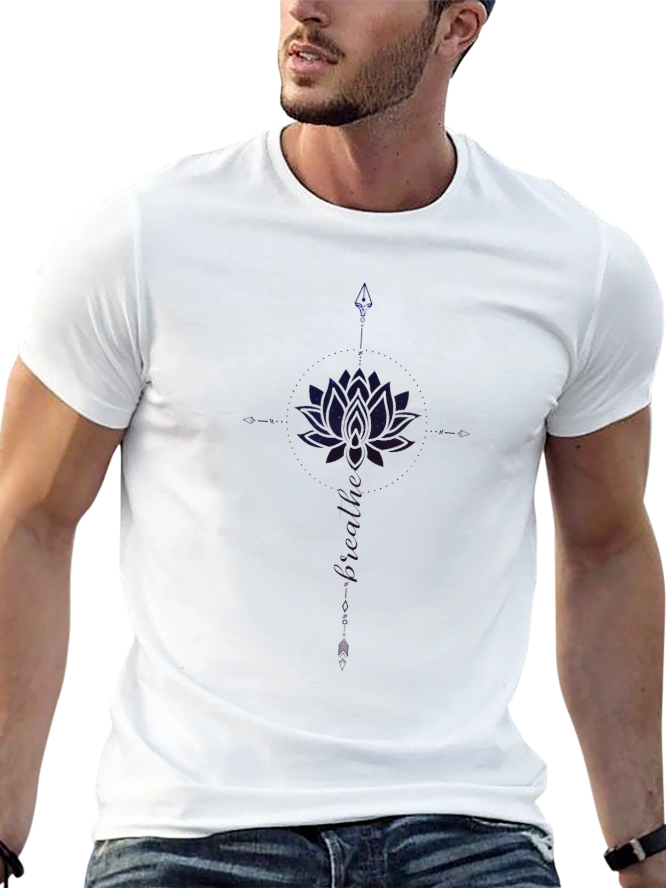 Galaxy Lotus Black T-Shirt
