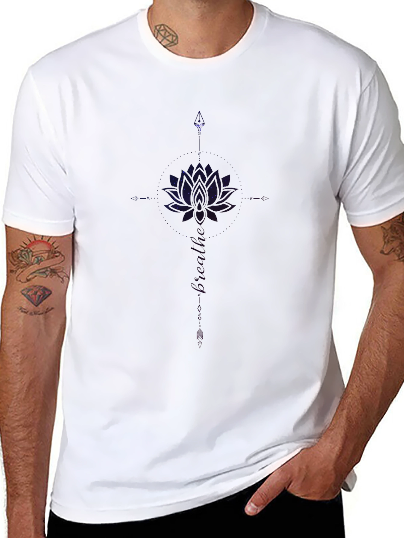 Galaxy Lotus Black T-Shirt