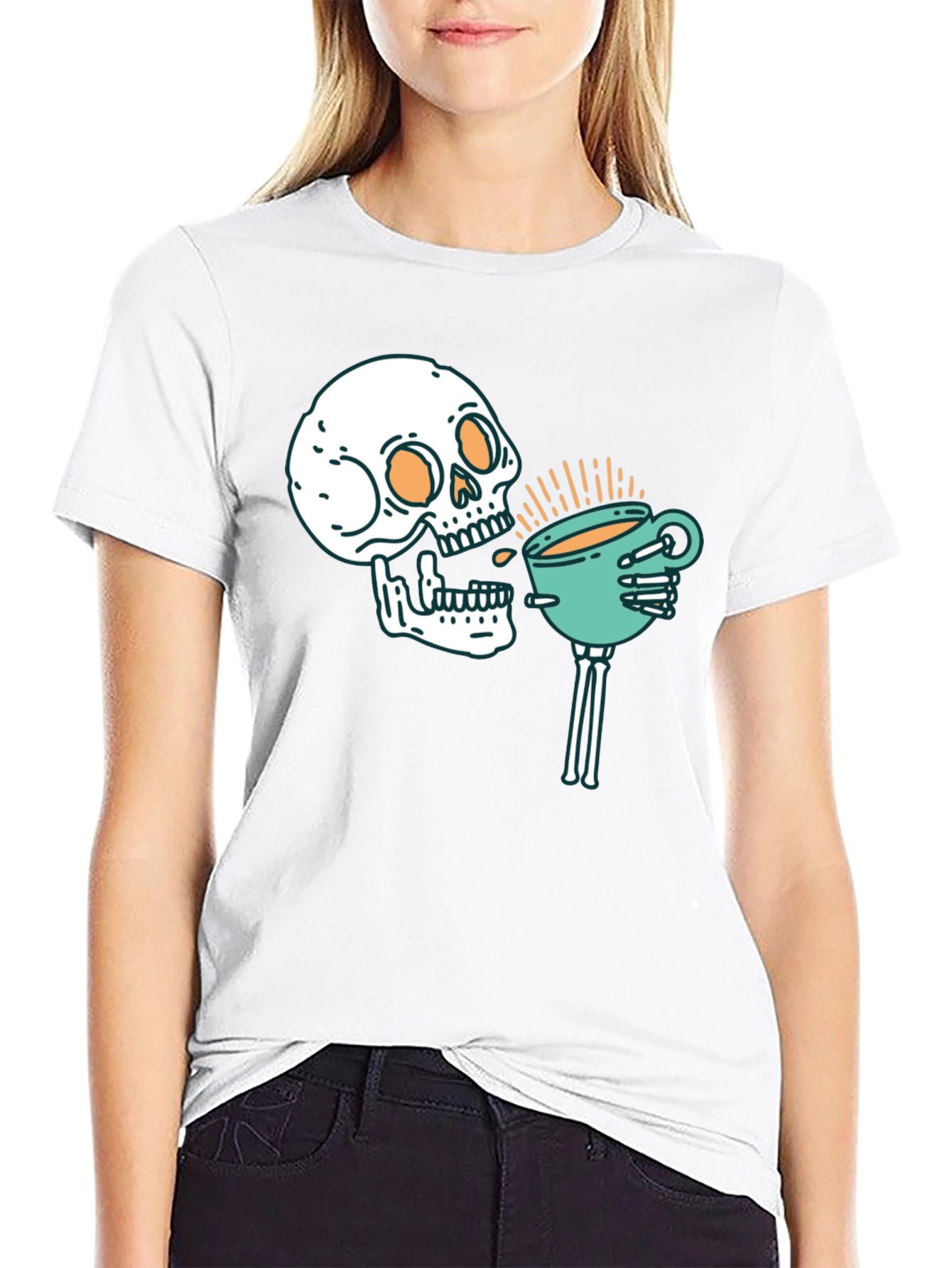 Skull Coffee T-Shirt - Gothic Brew Crew Tee