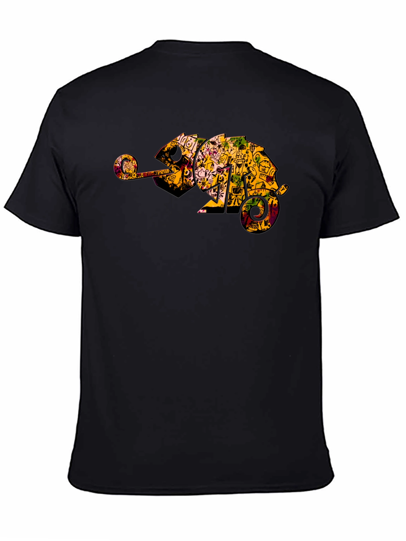 Black Chameleon Graphic Print Tee