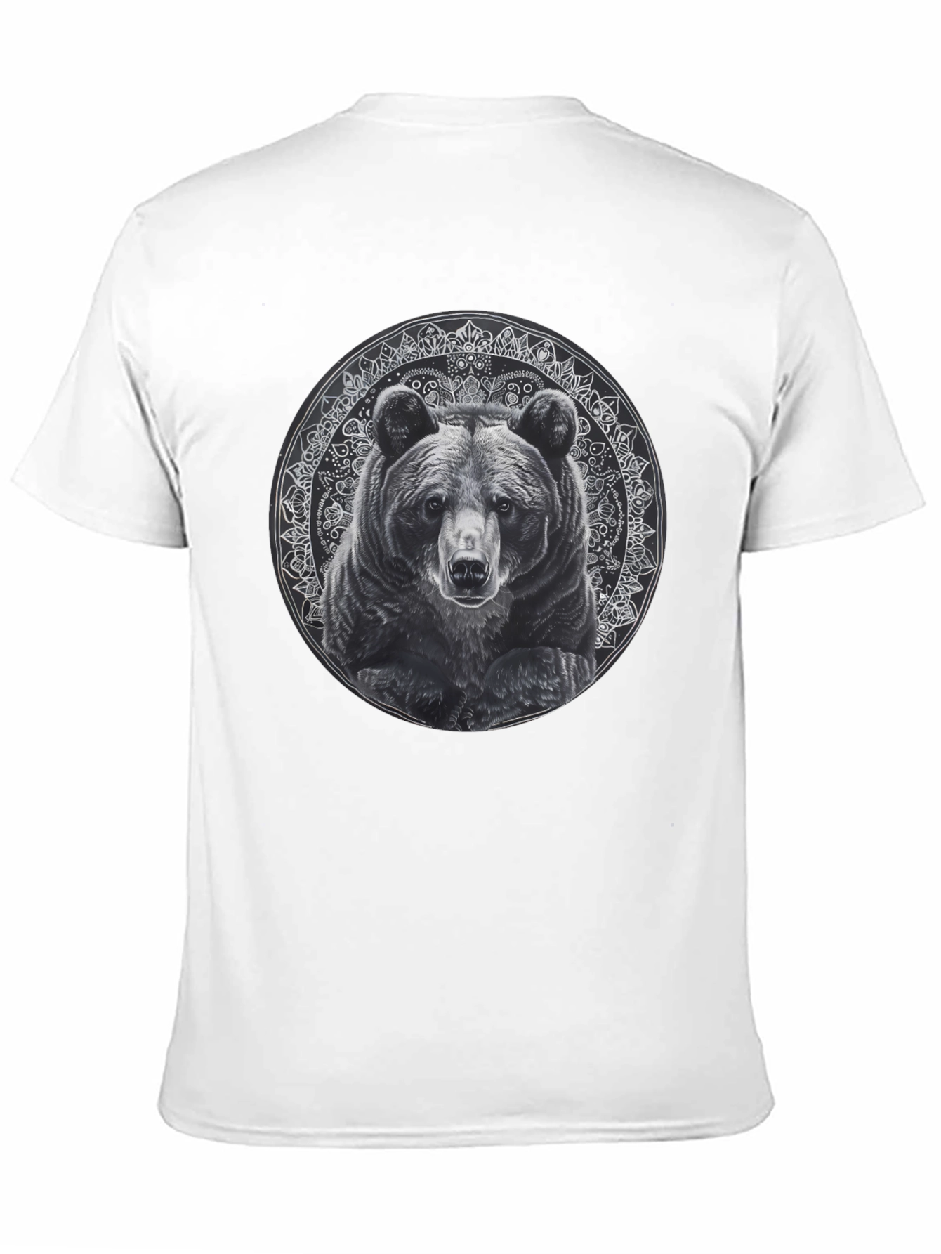 Bear Mandala Graphic Tee - Black