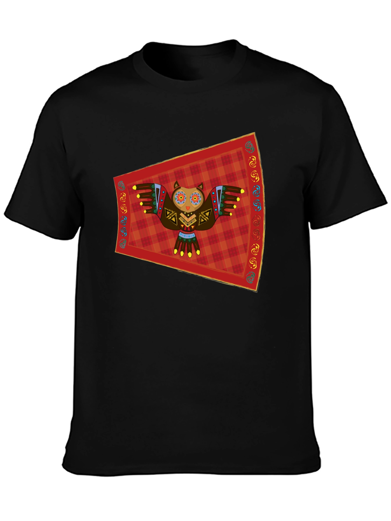Owl Graphic Tee - Black Cotton T-Shirt