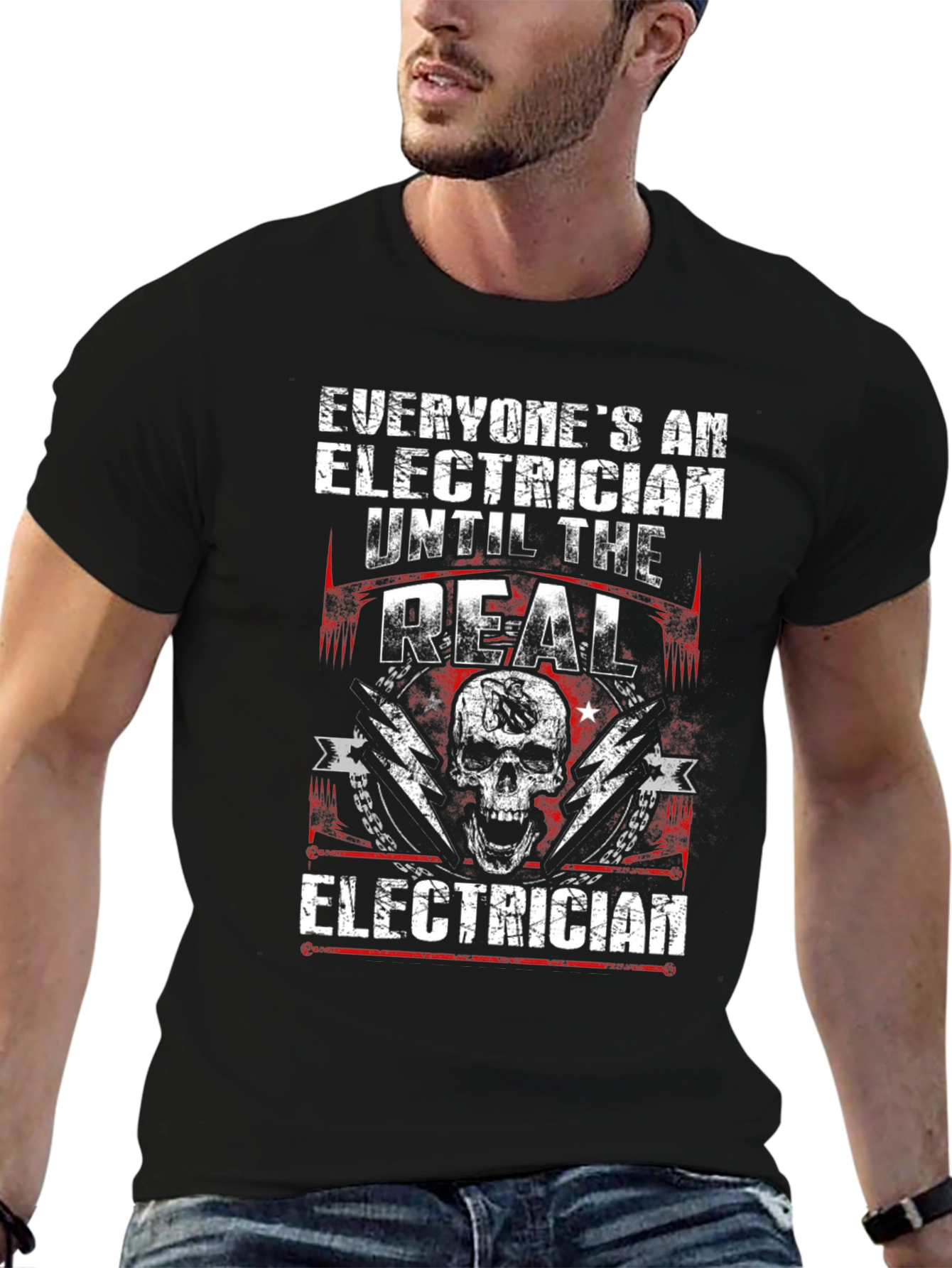 Electrician Skull T-Shirt - The Real Electrician