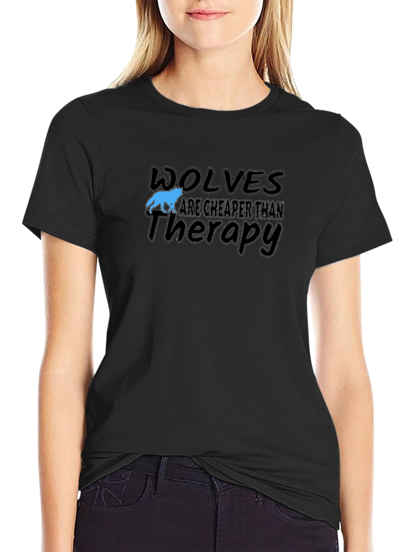 Wolves Cheaper Than Therapy Graphic T-Shirt