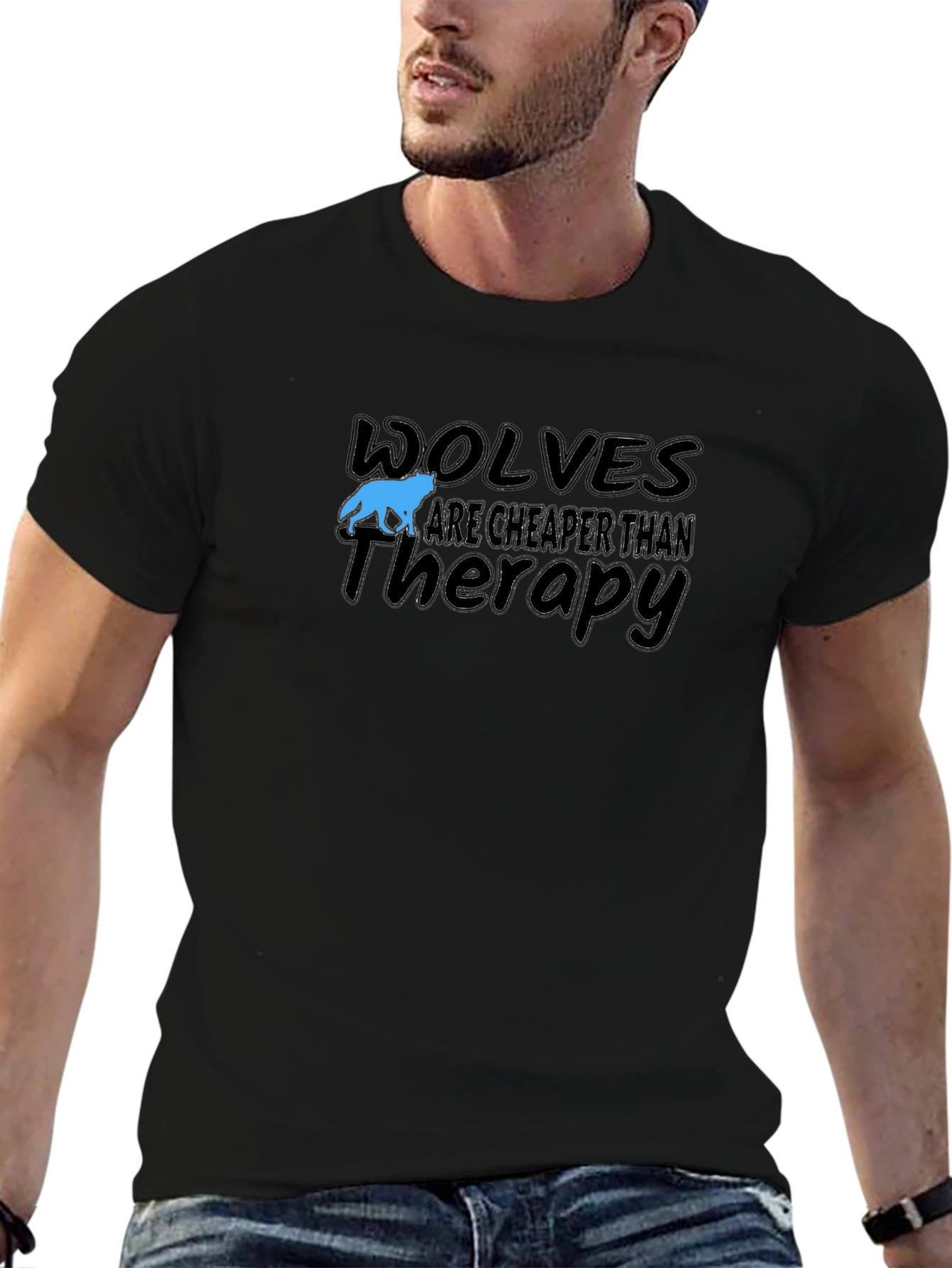 Wolves Cheaper Than Therapy Graphic T-Shirt