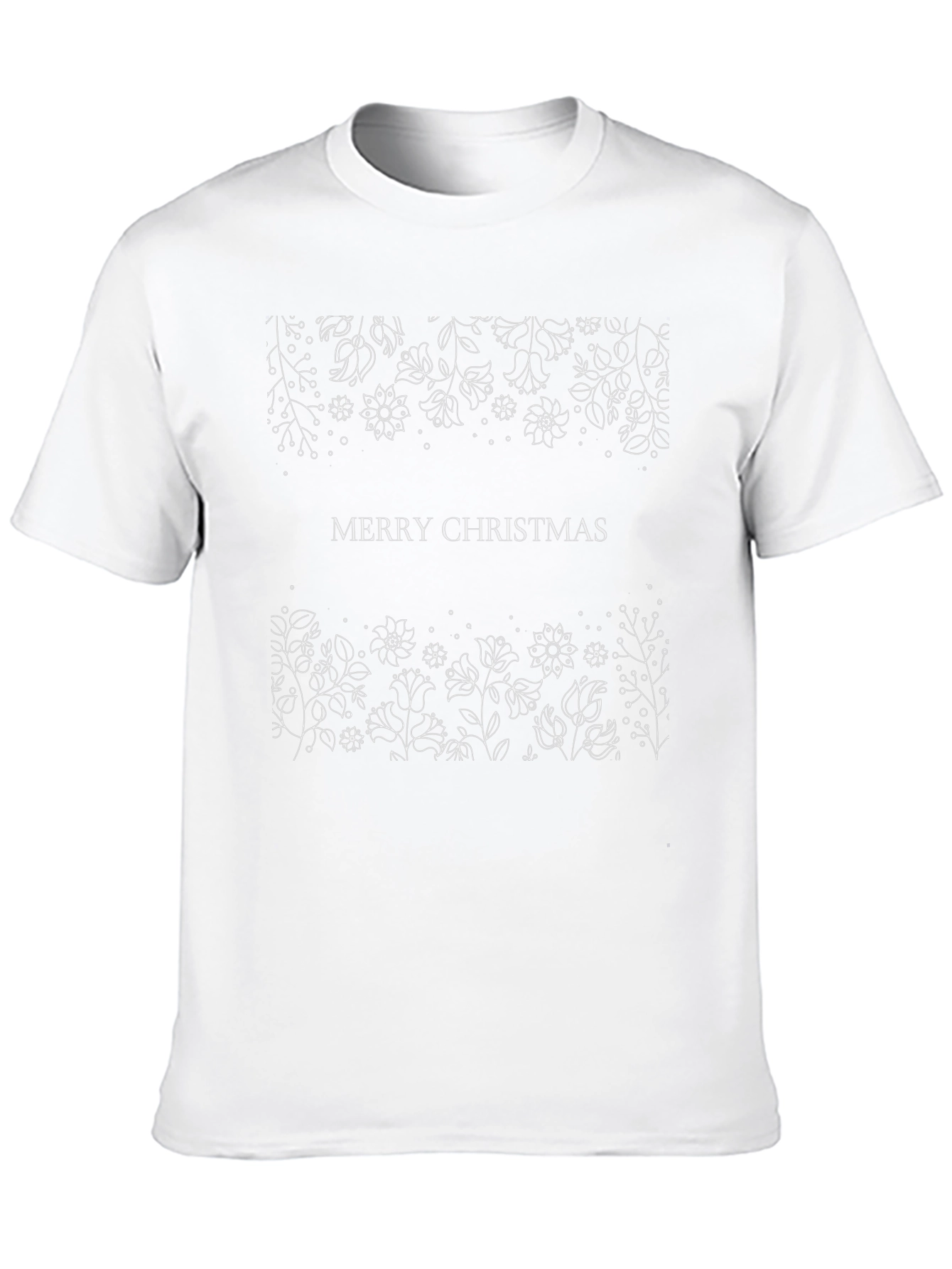 Merry Christmas Floral Graphic Tee - Black