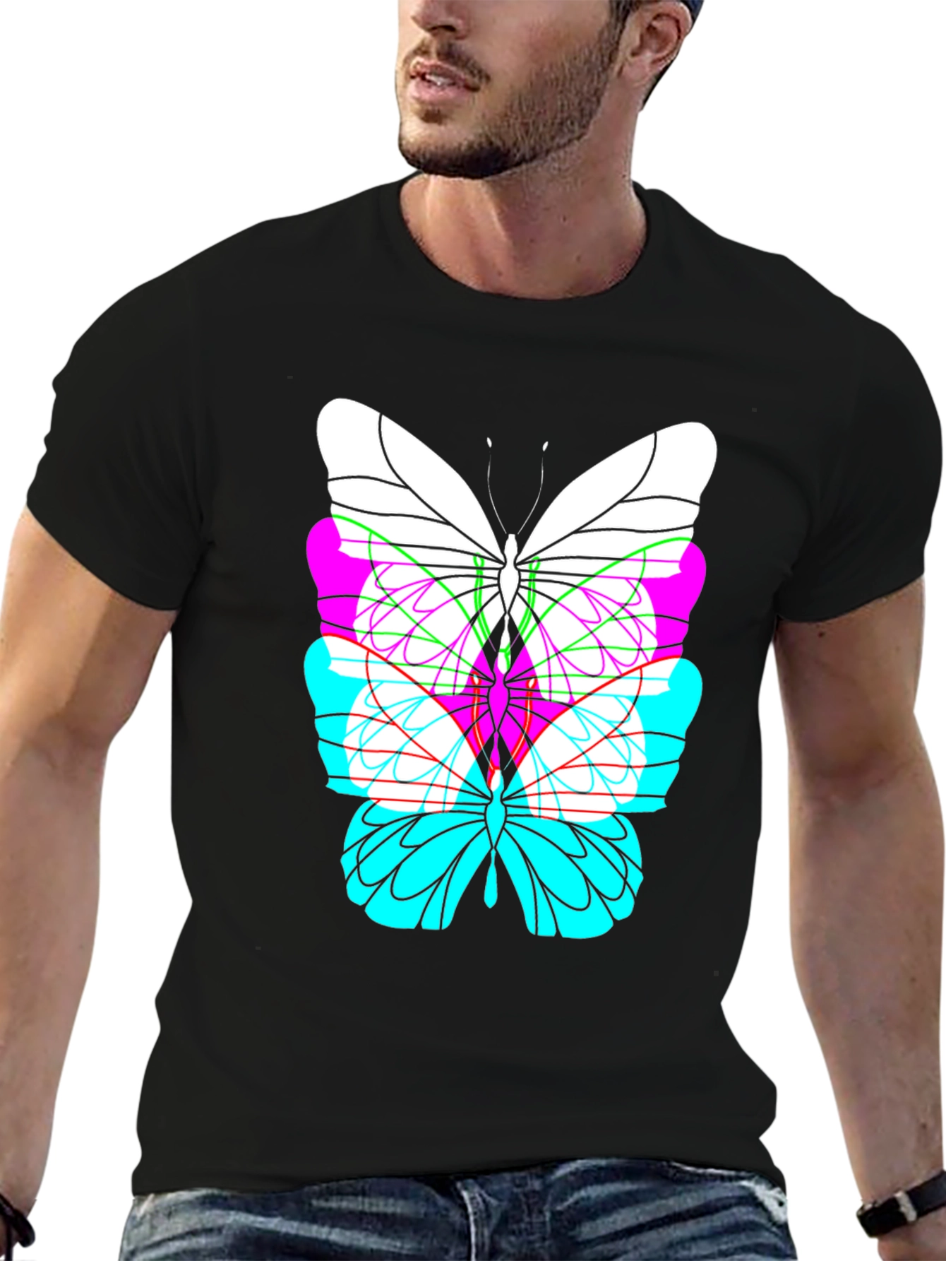 Butterfly Graphic Black T-Shirt