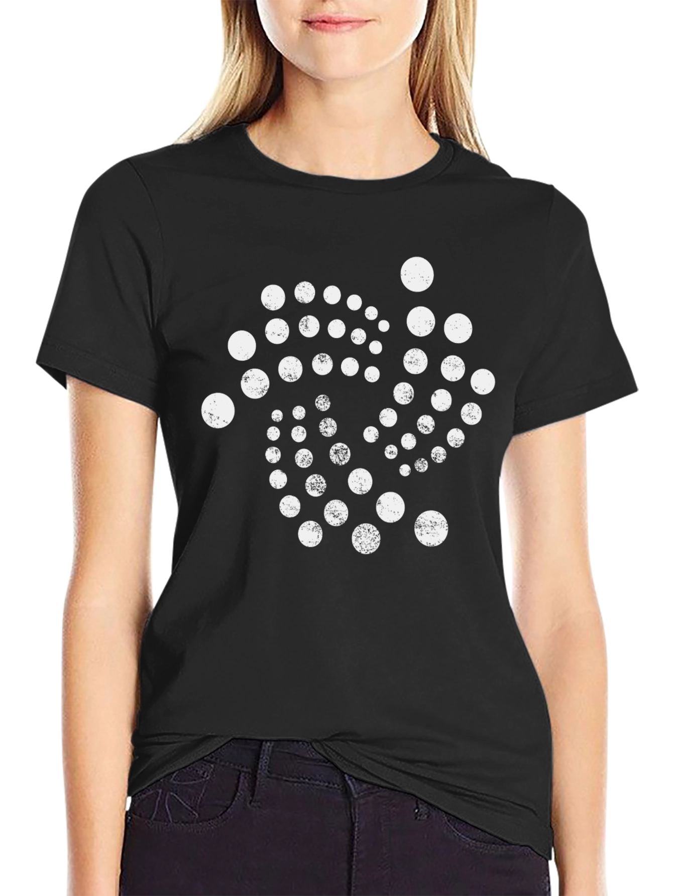 Dotted Pattern Black T-Shirt