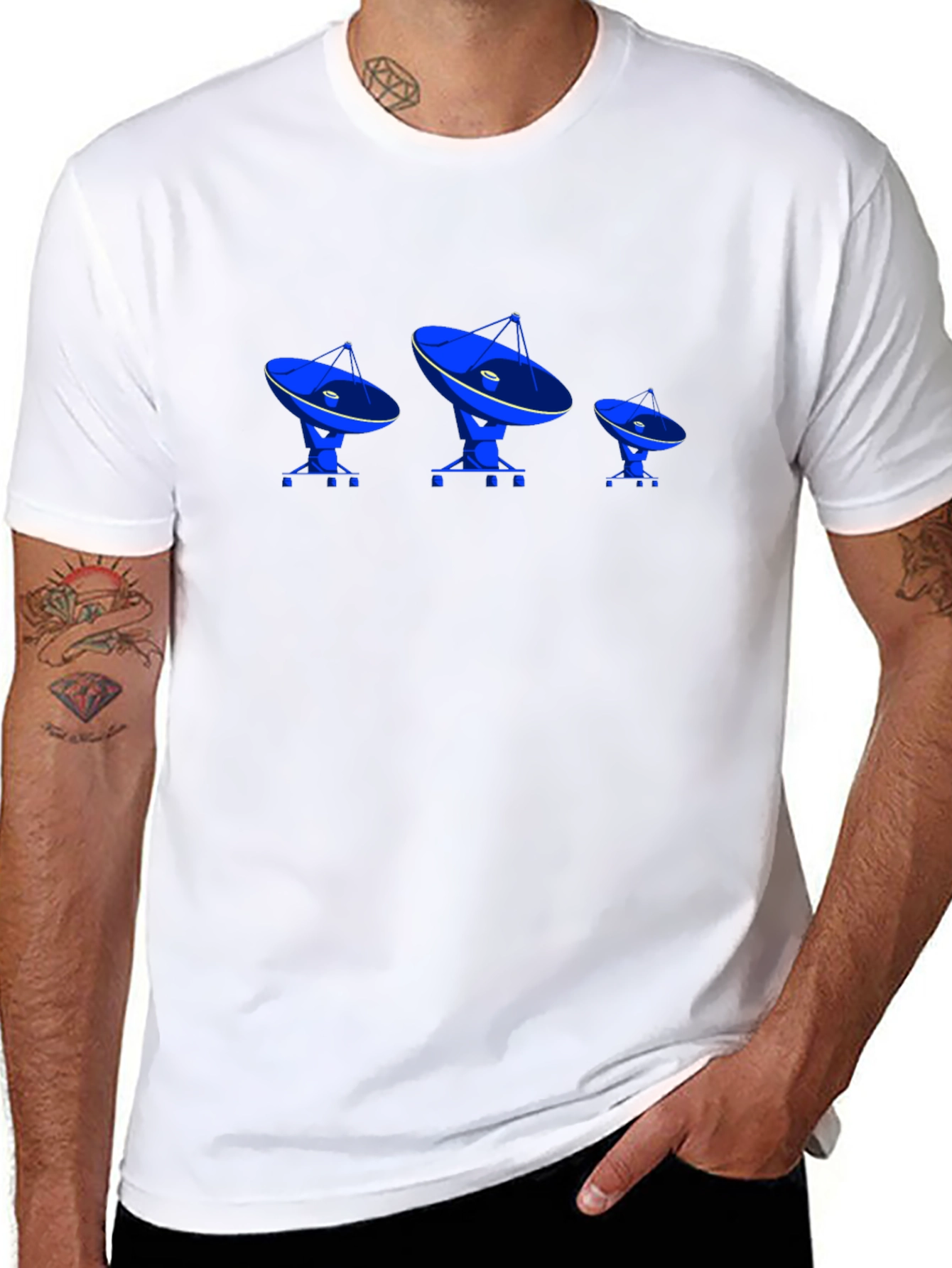 Satellite Dish Black T-Shirt