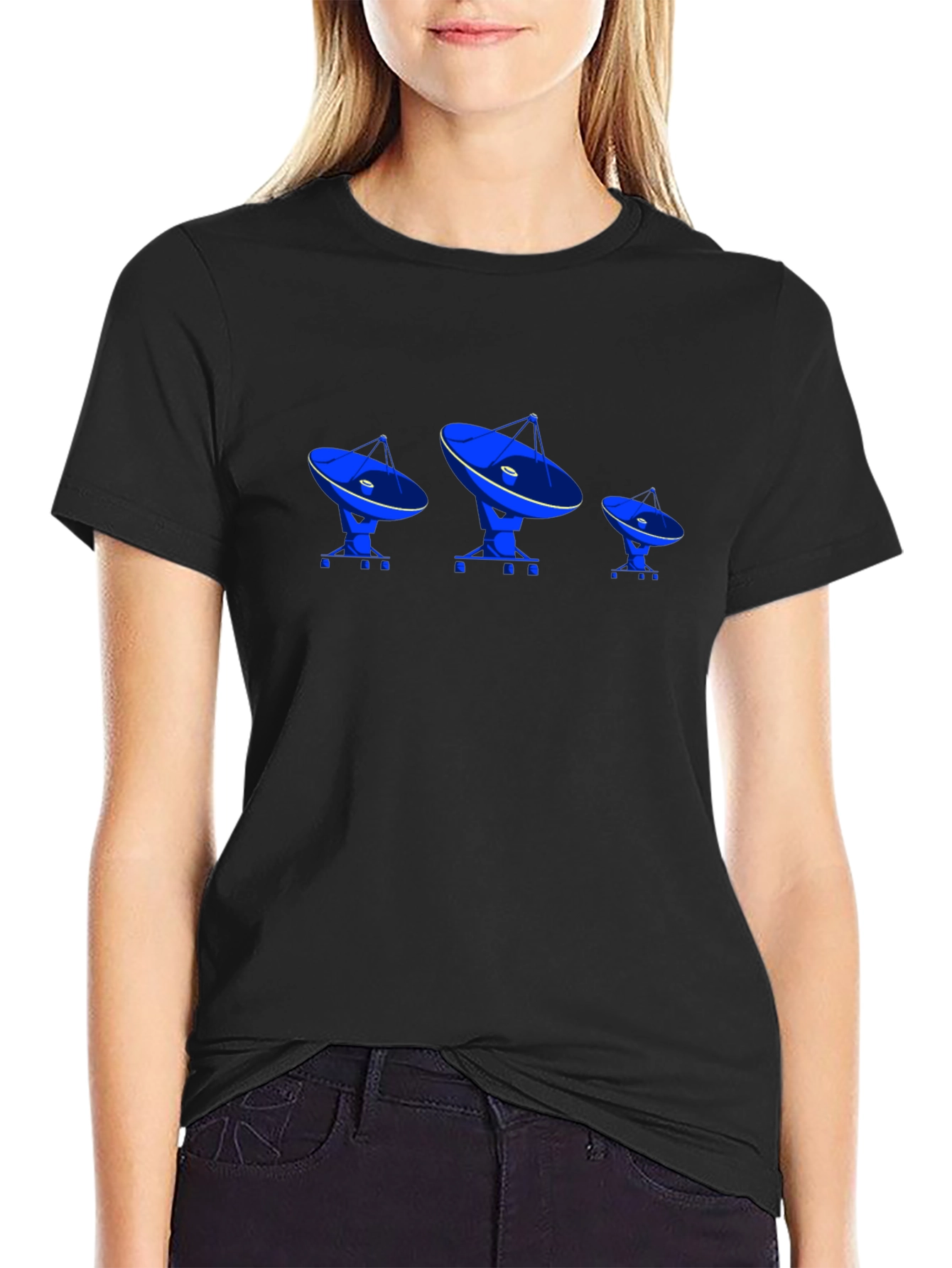 Satellite Dish Black T-Shirt