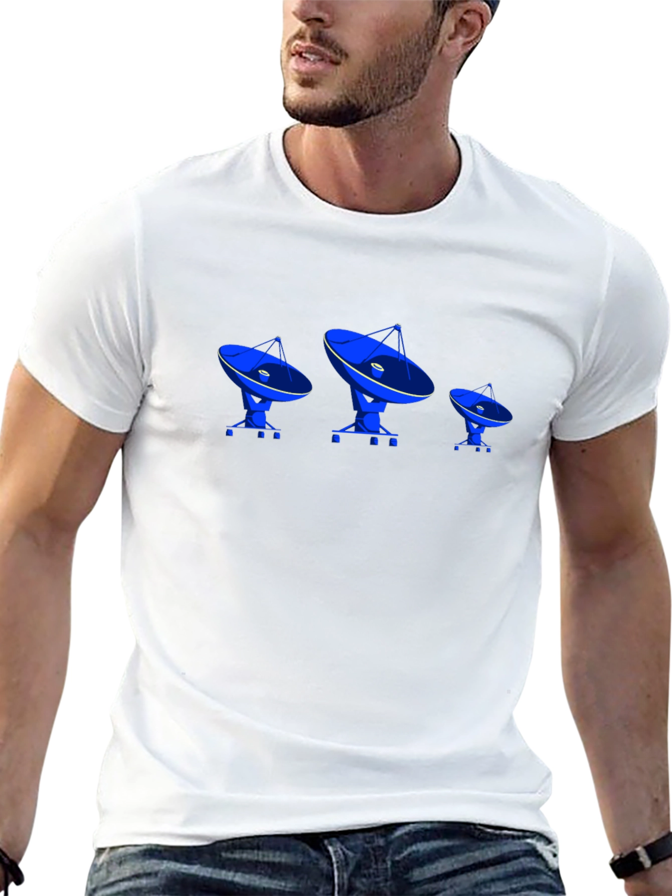 Satellite Dish Black T-Shirt
