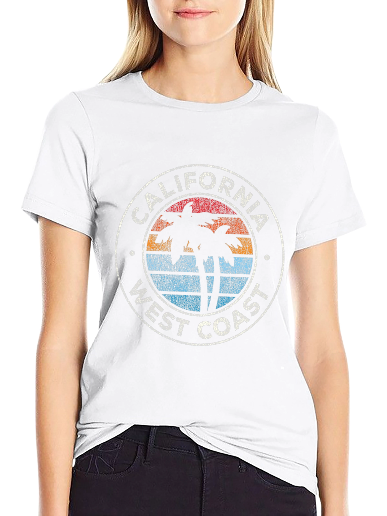 California West Coast Palm Tree Graphic T-Shirt