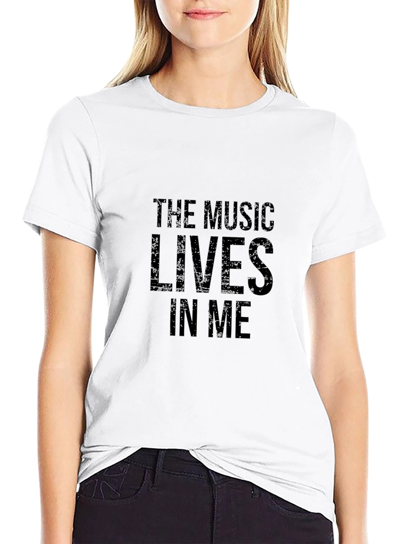 The Music Lives in Me - Black Graphic Tee