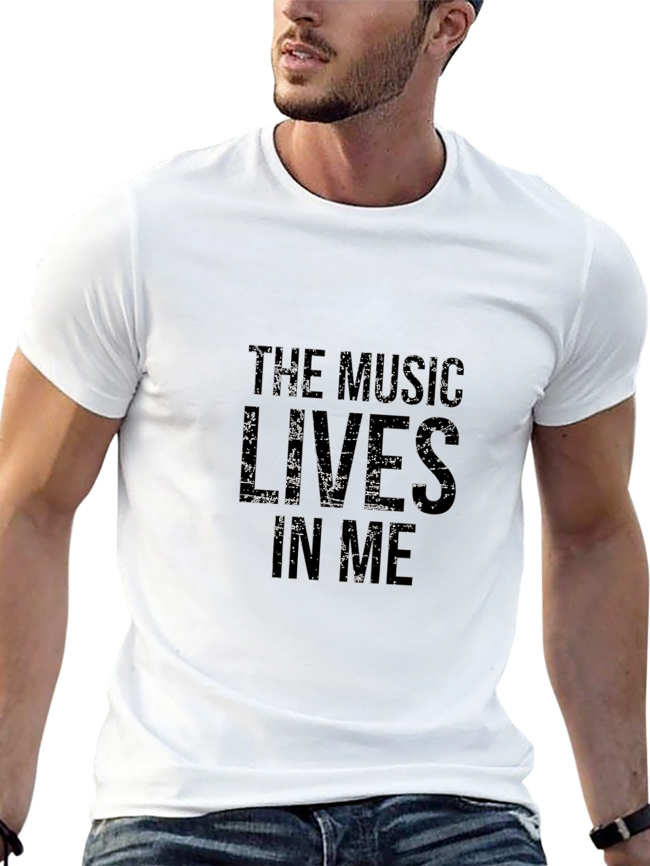 The Music Lives in Me - Black Graphic Tee
