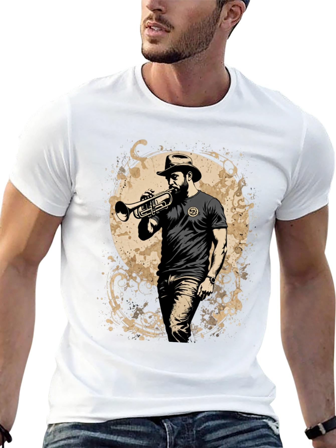 Trumpet Player Graphic T-Shirt - Cool Music Lover Tee