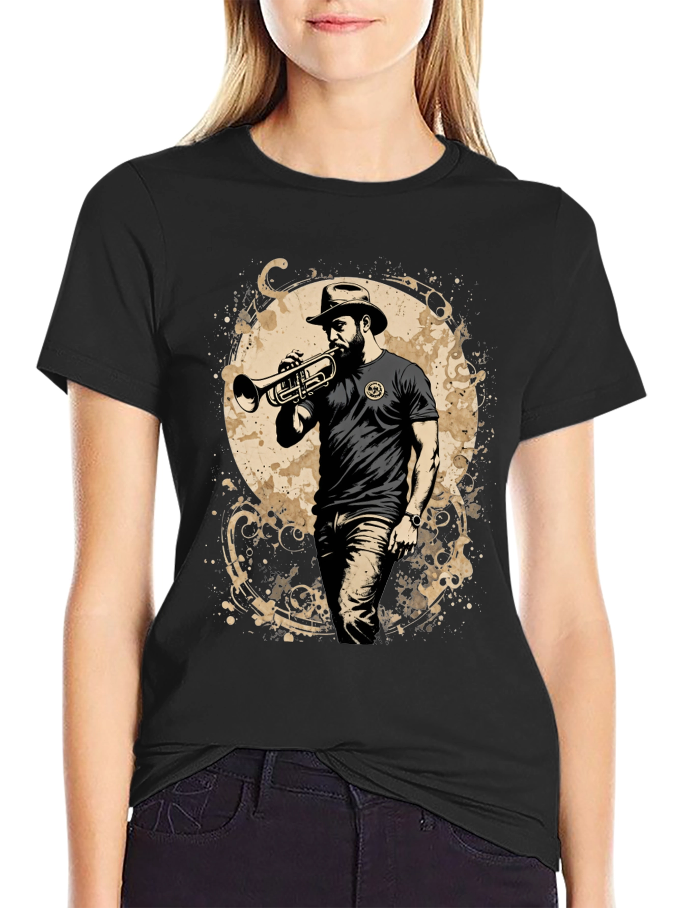 Trumpet Player Graphic T-Shirt - Cool Music Lover Tee