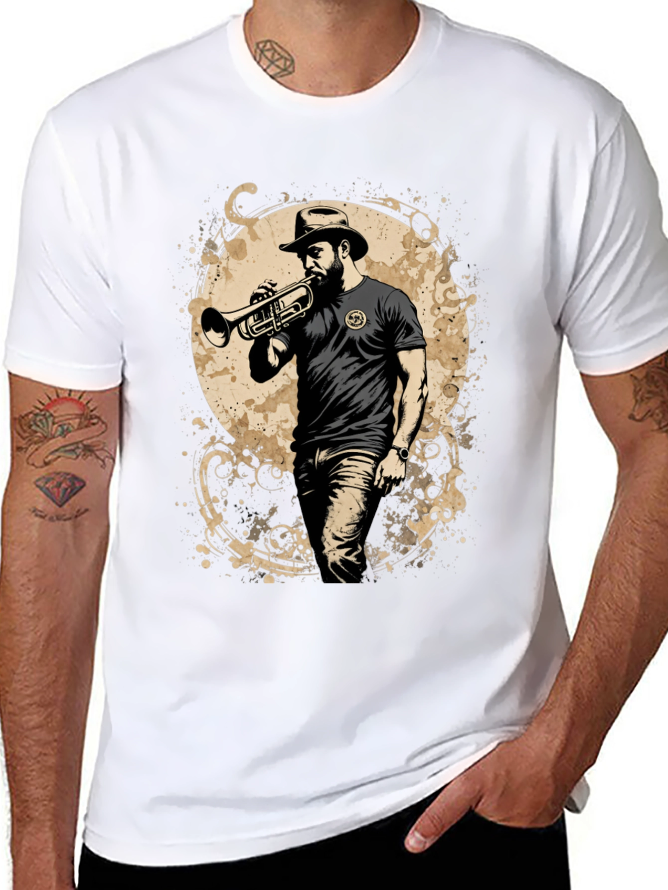 Trumpet Player Graphic T-Shirt - Cool Music Lover Tee