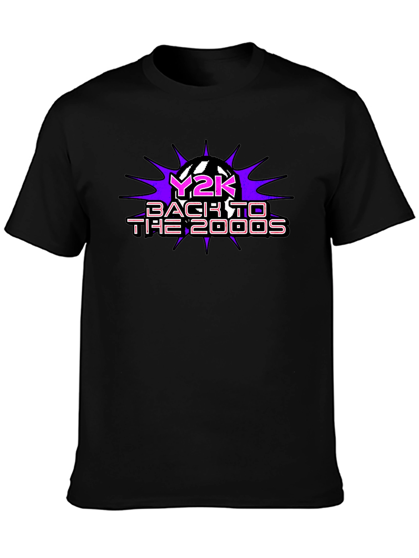 Y2K Back to the 2000s Black T-Shirt