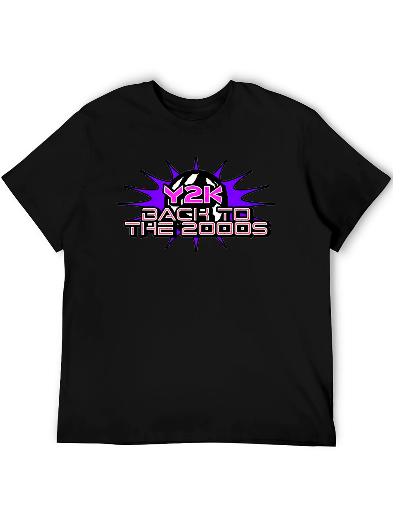 Y2K Back to the 2000s Black T-Shirt