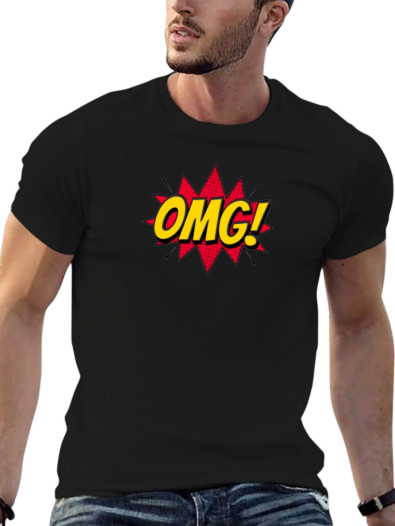 OMG! Graphic Tee - Stylish Black Cotton T-Shirt