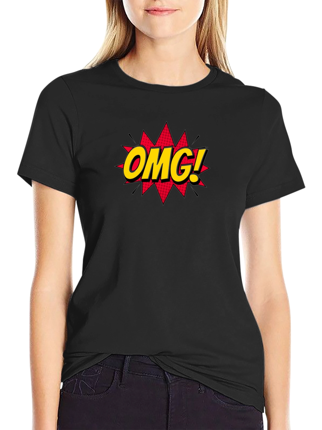 OMG! Graphic Tee - Stylish Black Cotton T-Shirt
