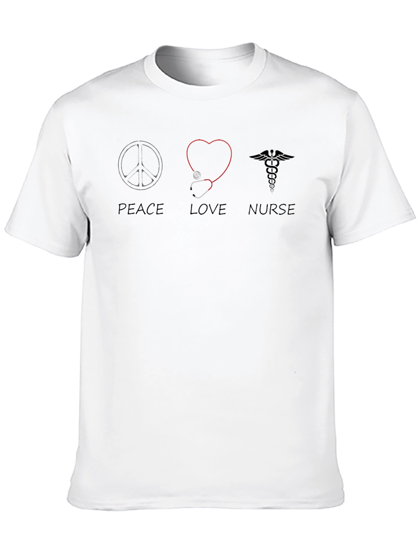 Peace Love Nurse Graphic T-Shirt