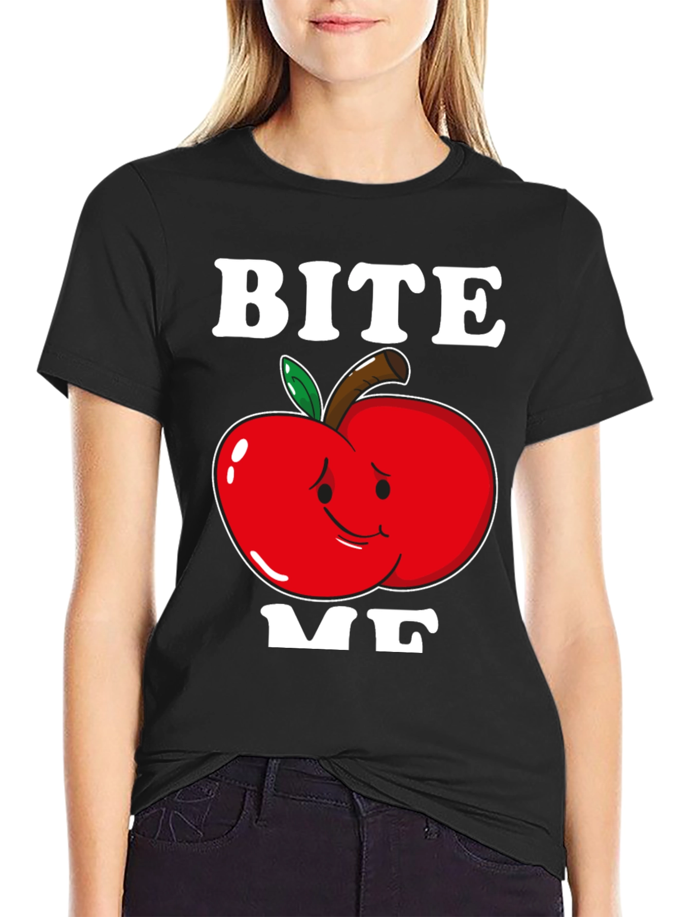 Bite Me Apple T-Shirt - Funny Graphic Tee