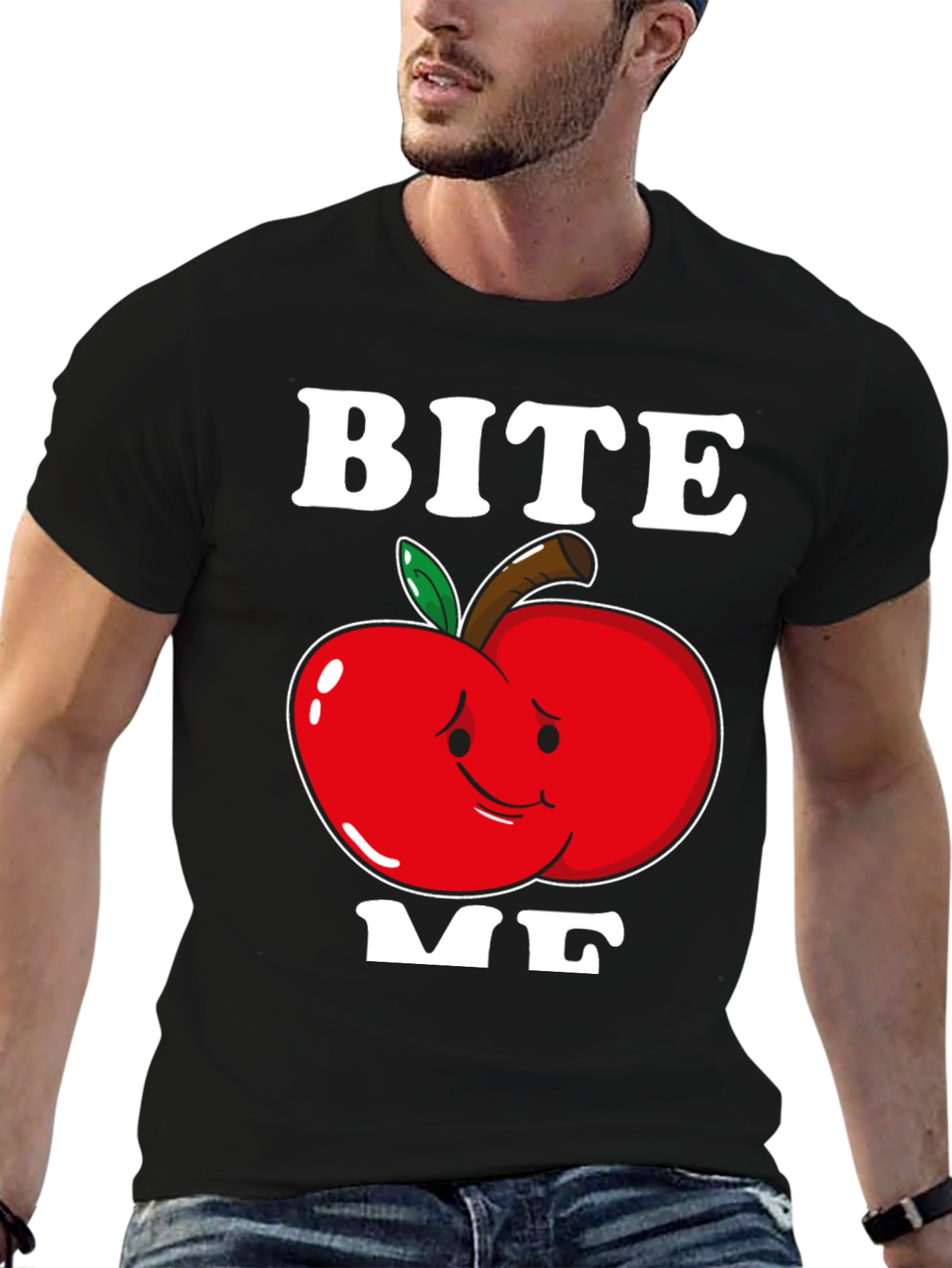 Bite Me Apple T-Shirt - Funny Graphic Tee