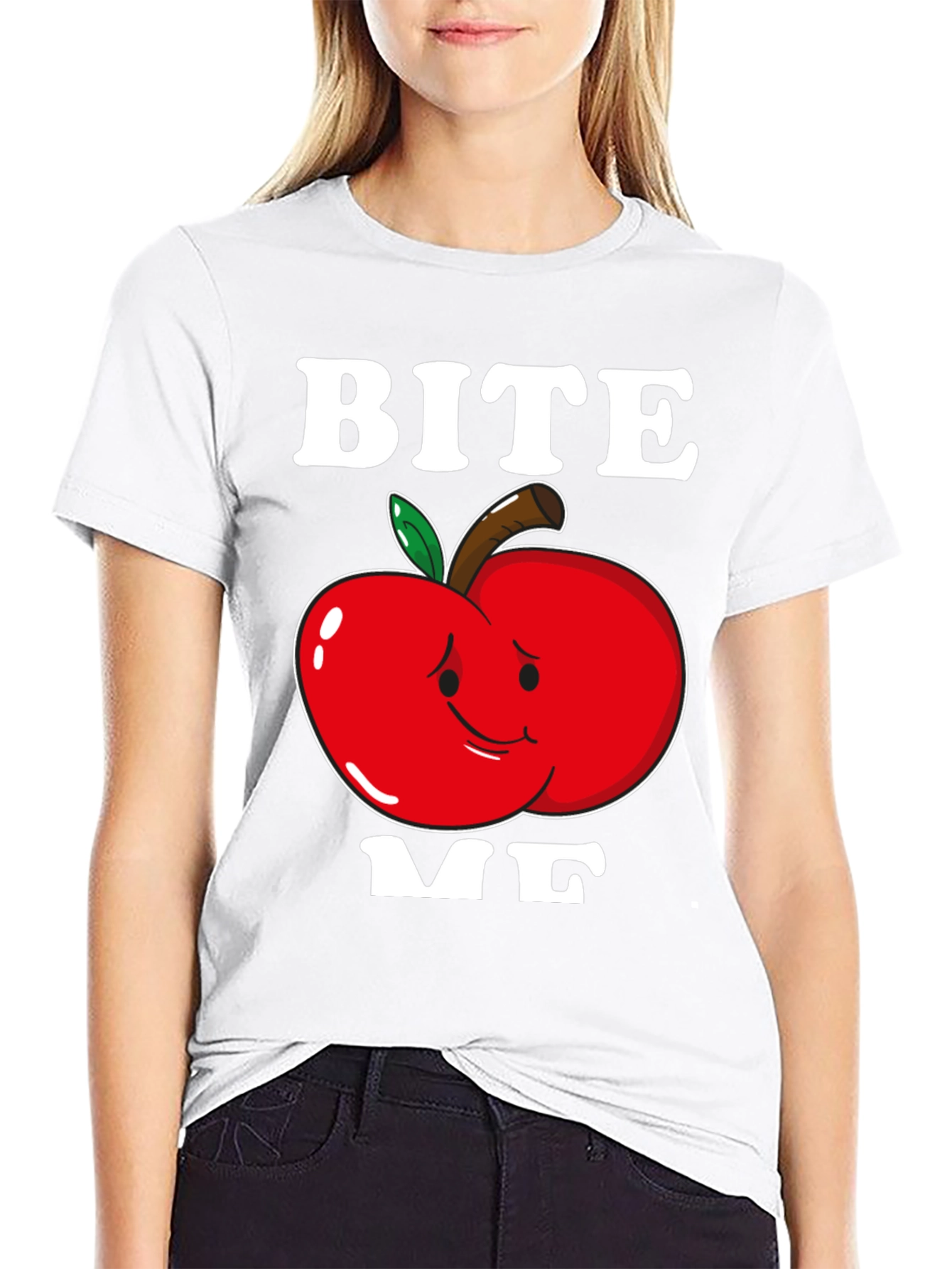 Bite Me Apple T-Shirt - Funny Graphic Tee