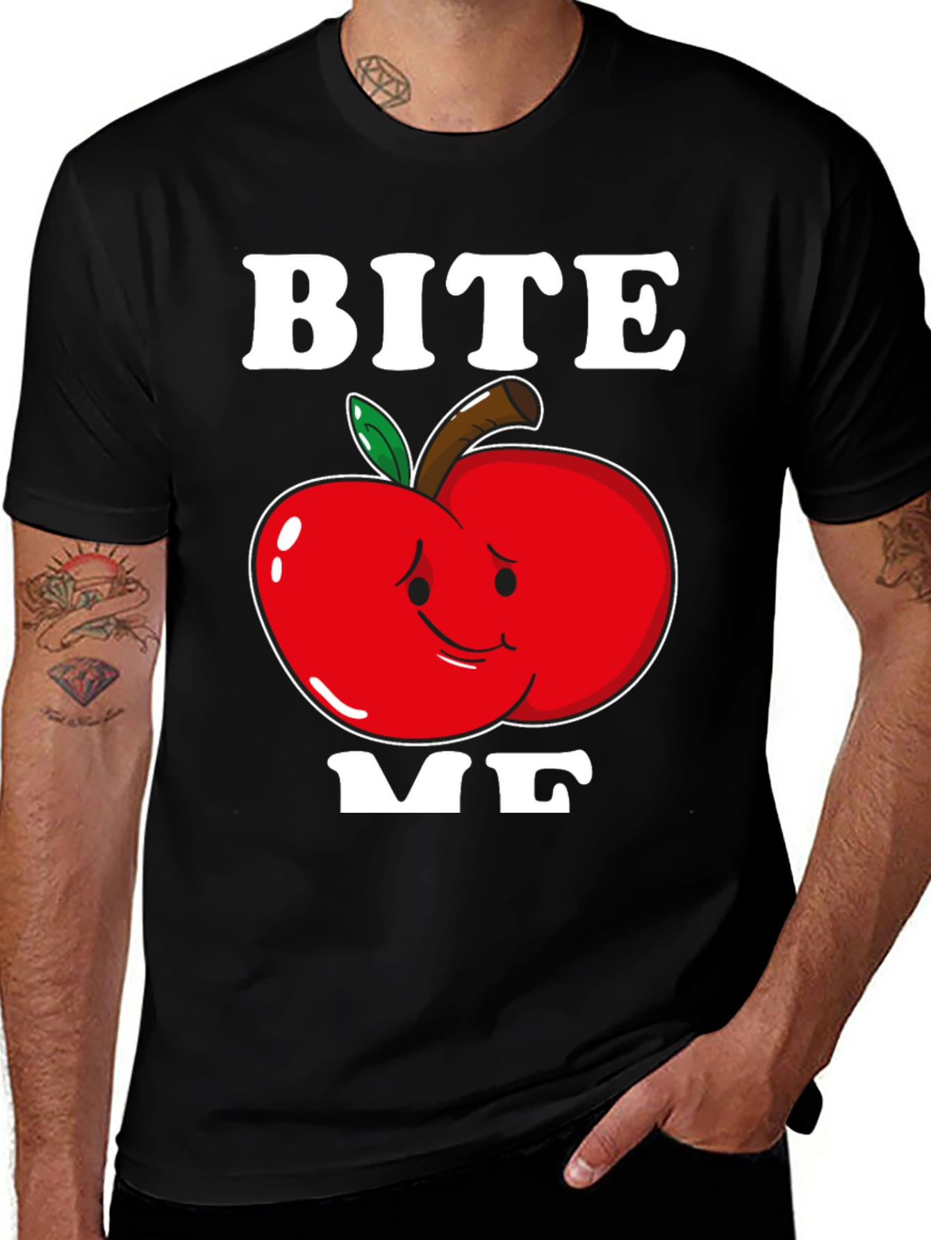 Bite Me Apple T-Shirt - Funny Graphic Tee