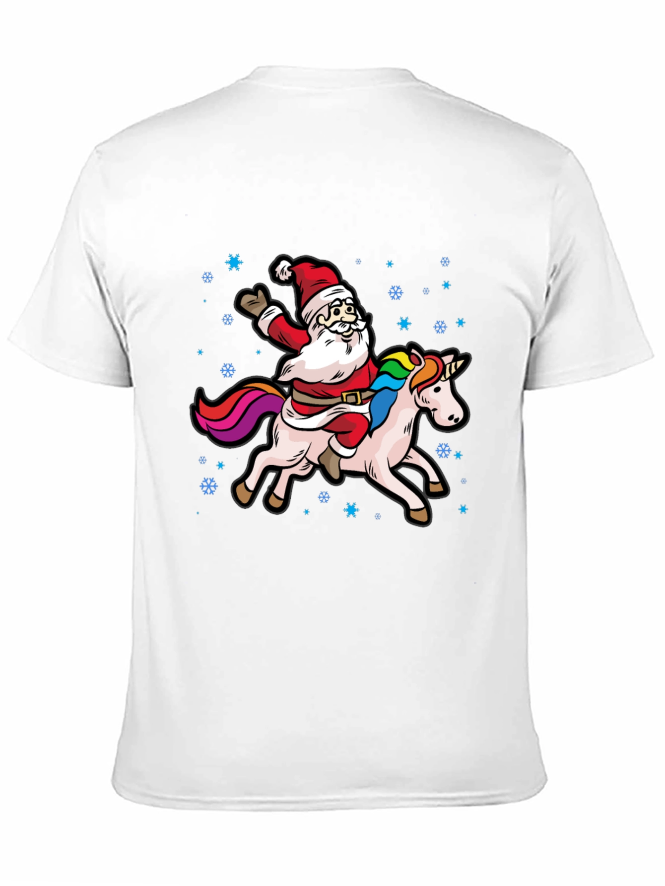 Santa Riding Unicorn Graphic Tee