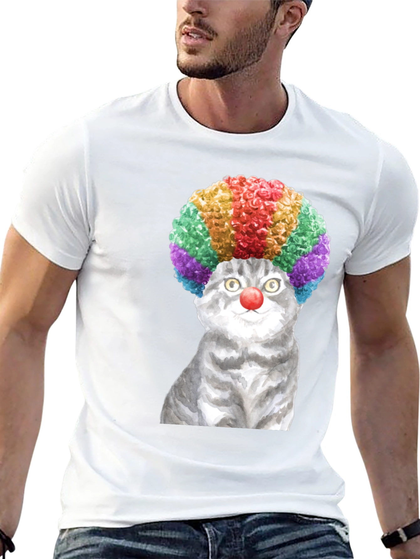 Clown Cat Graphic Tee - Fun & Unique T-Shirt