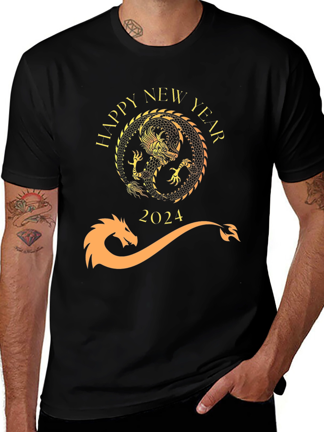 Happy New Year 2024 Dragon Graphic Tee