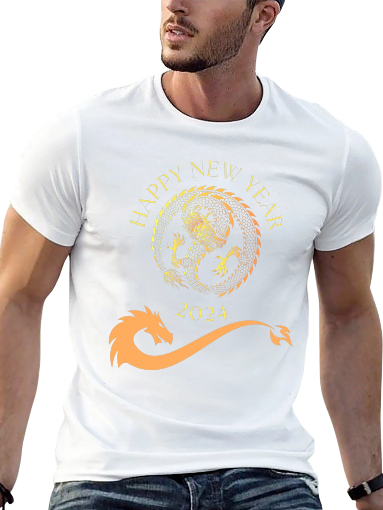 Happy New Year 2024 Dragon Graphic Tee