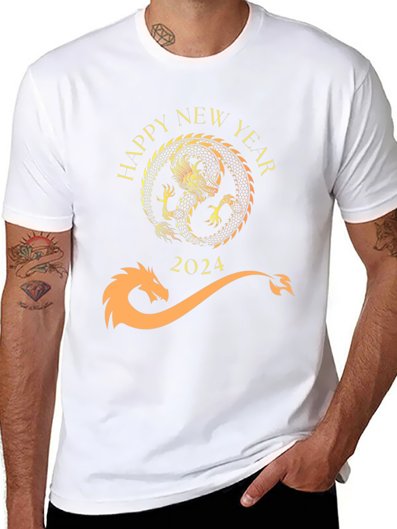 Happy New Year 2024 Dragon Graphic Tee