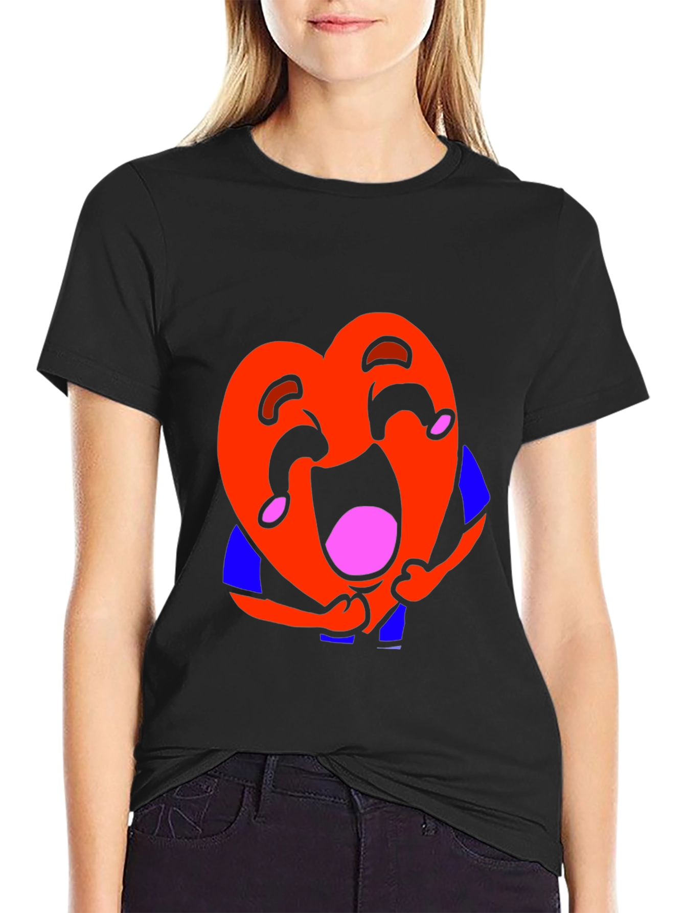 Laughing Heart Graphic Tee - Black Unisex T-Shirt