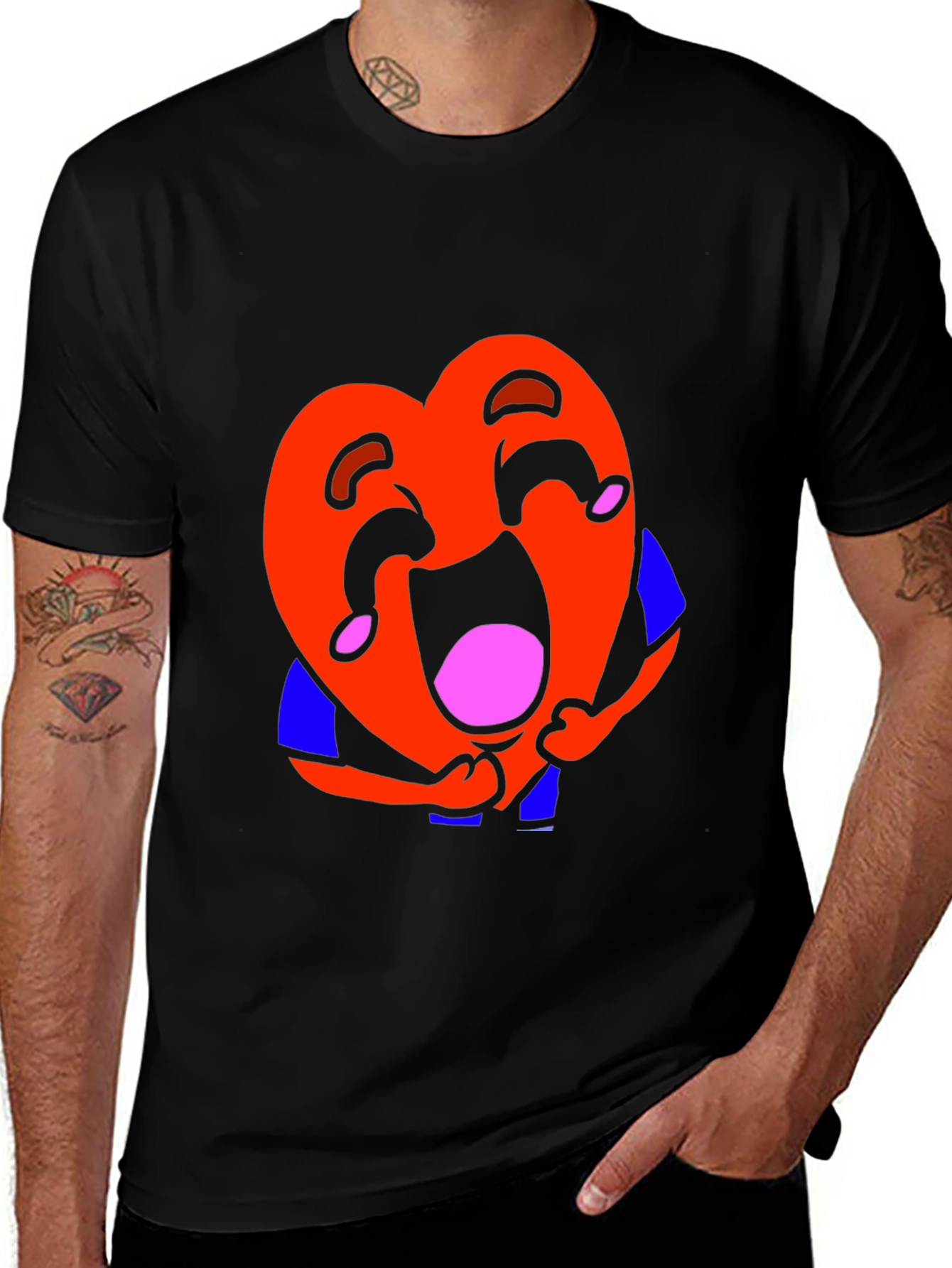 Laughing Heart Graphic Tee - Black Unisex T-Shirt