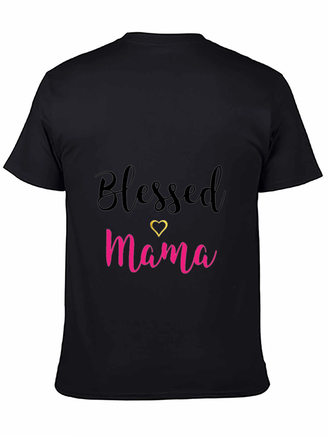 Blessed Mama Black T-Shirt with Heart
