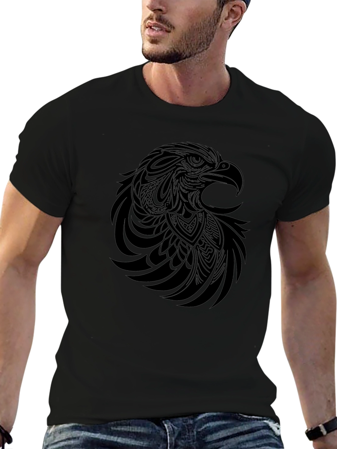 Black Eagle Graphic Tee - Mens Casual Shirt