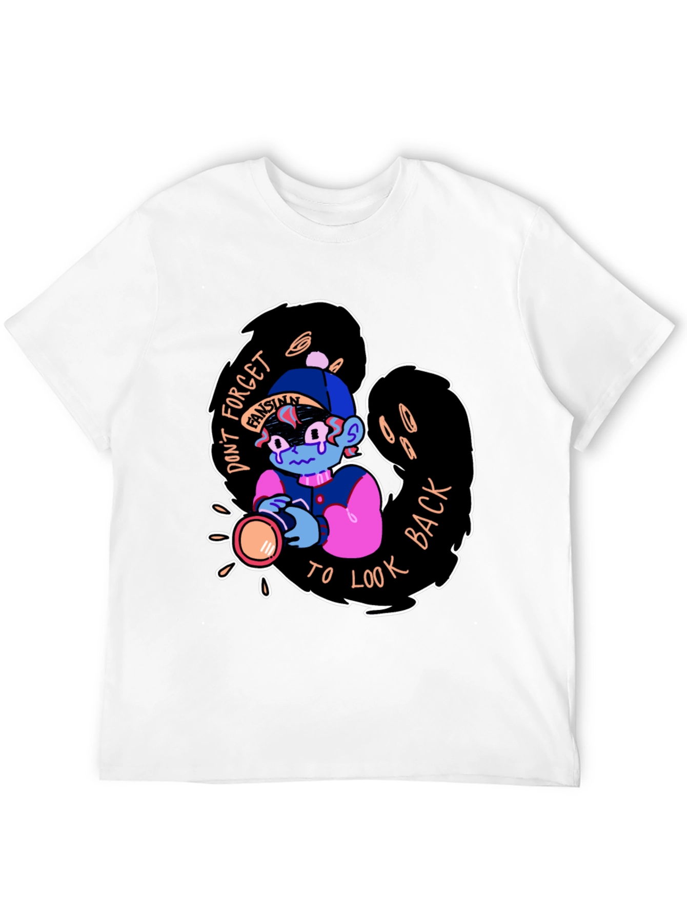 Dont Forget to Look Back Black Graphic Tee