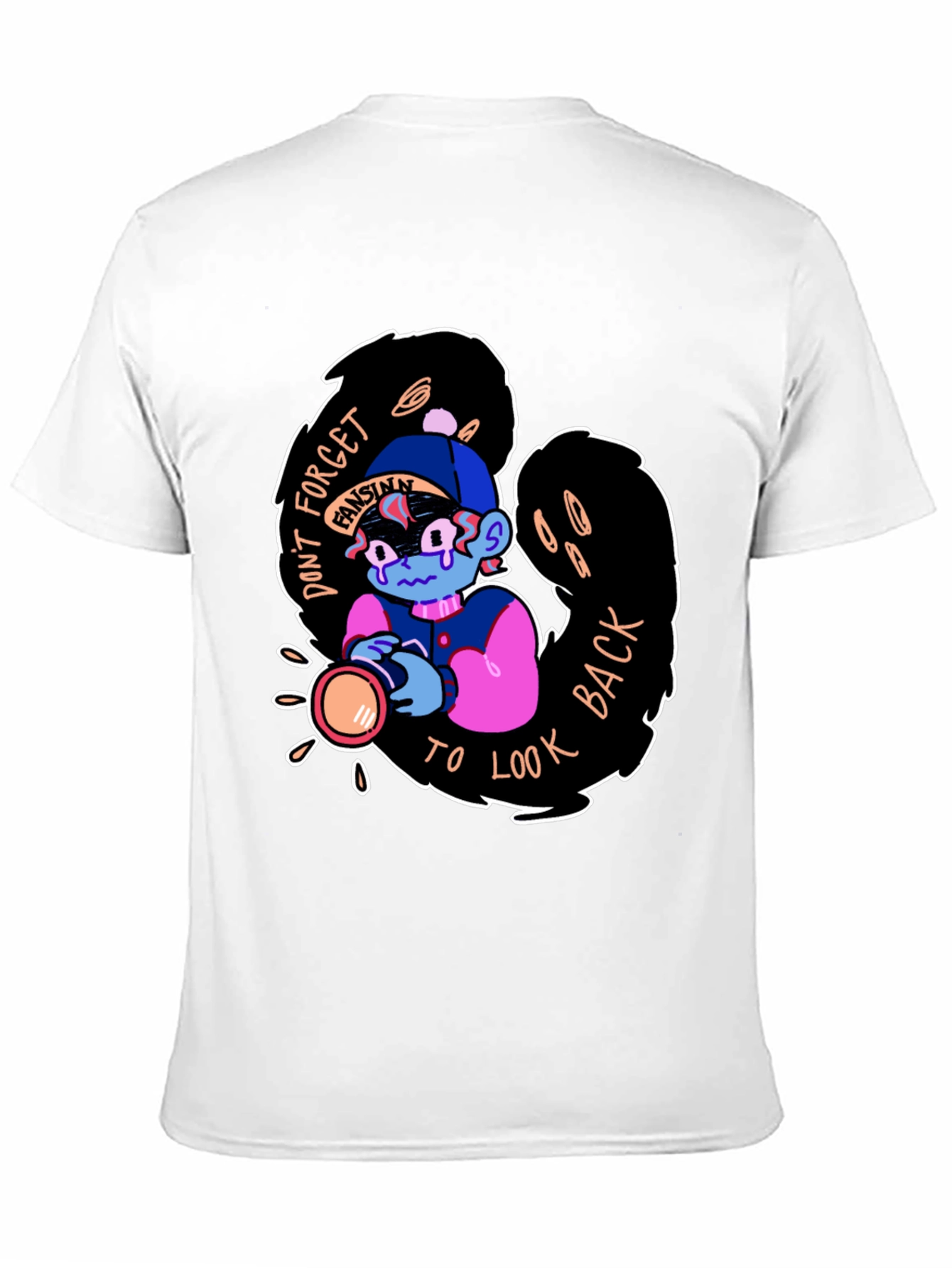 Dont Forget to Look Back Black Graphic Tee