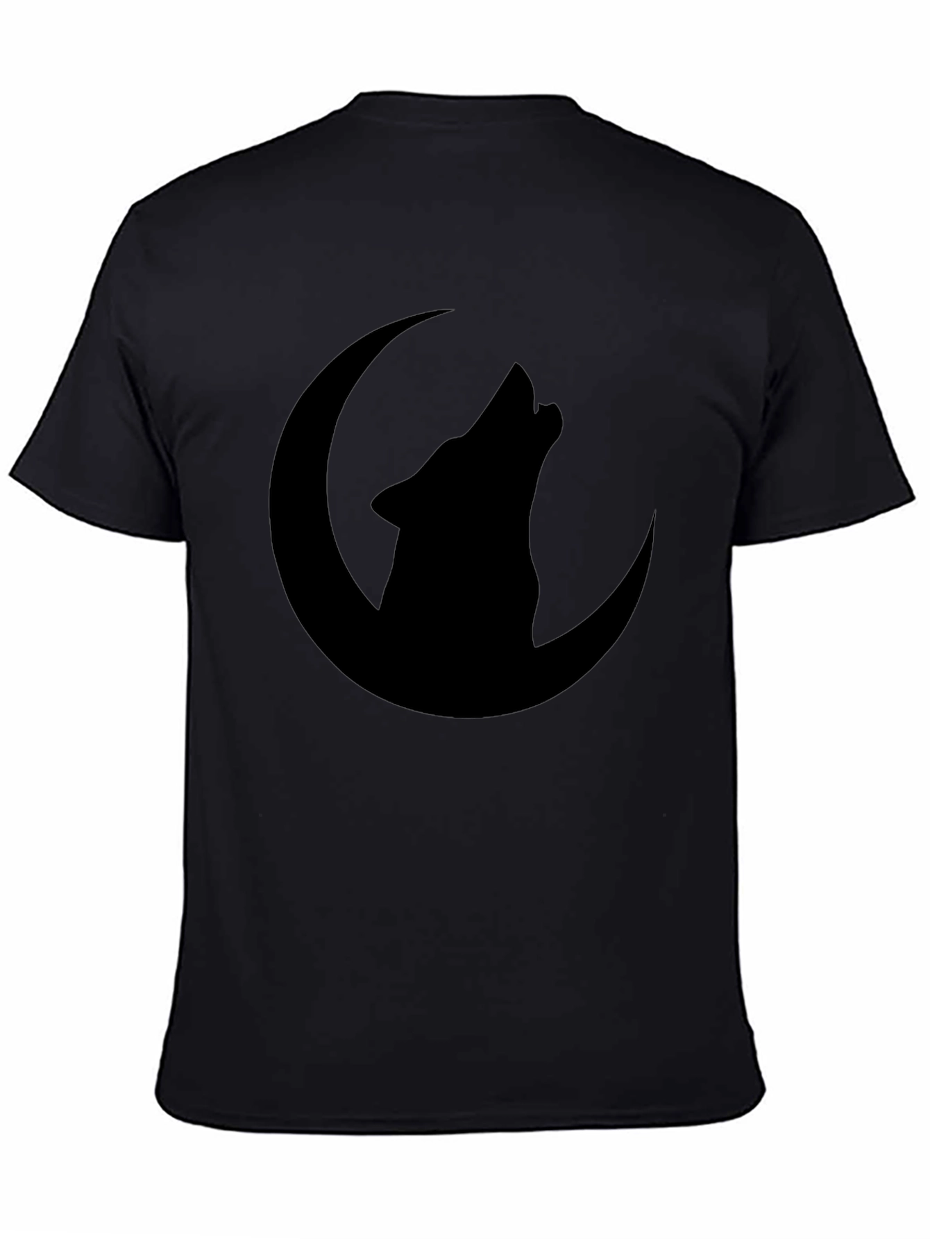 Wolf Moon Graphic Tee - Black Cotton T-Shirt