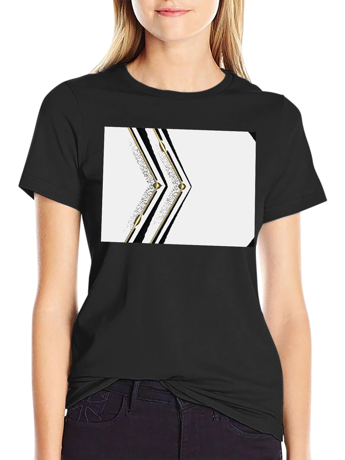 Modern Geometric Black T-Shirt