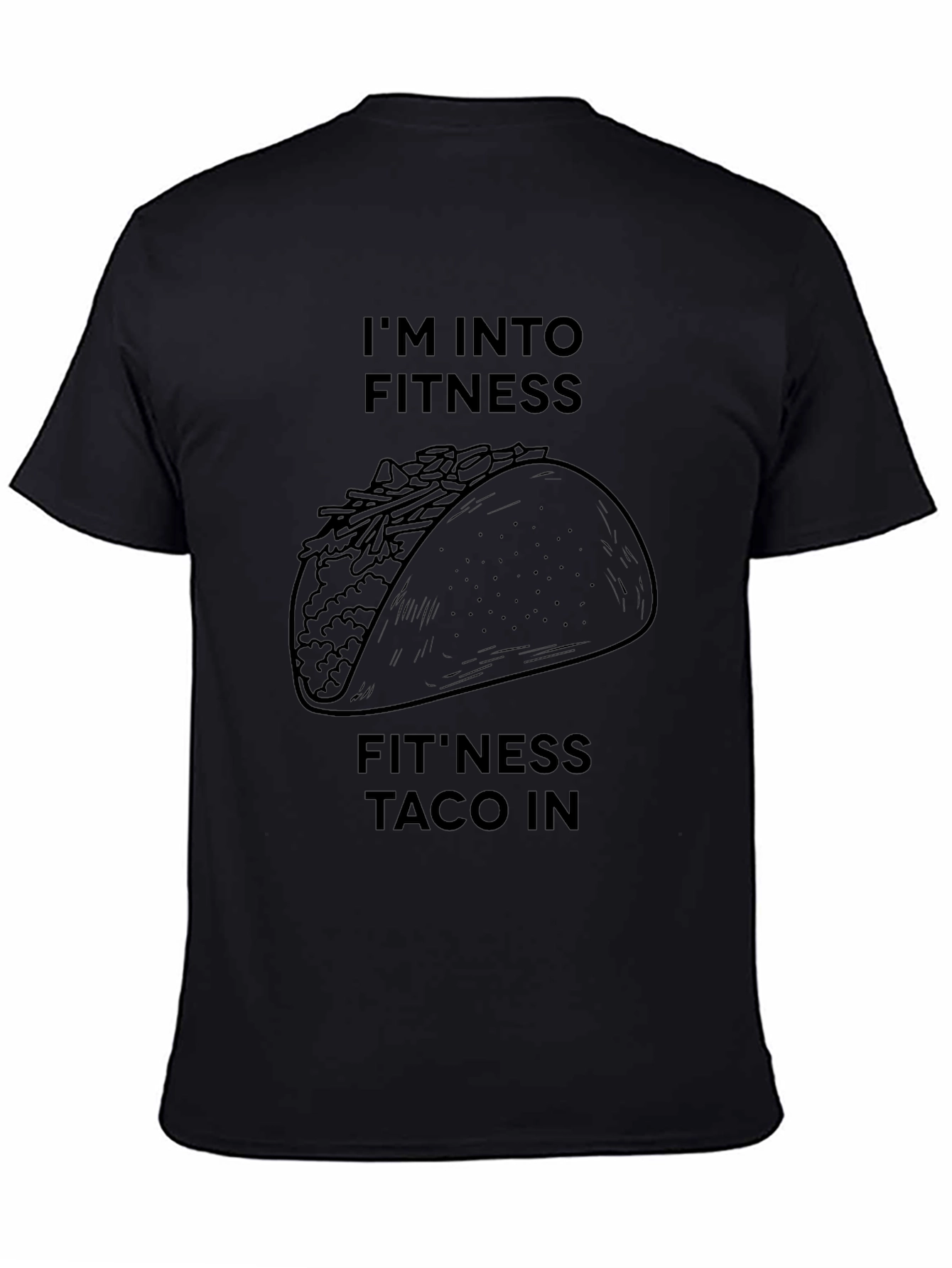 Fitness Taco Graphic Tee - Black Cotton