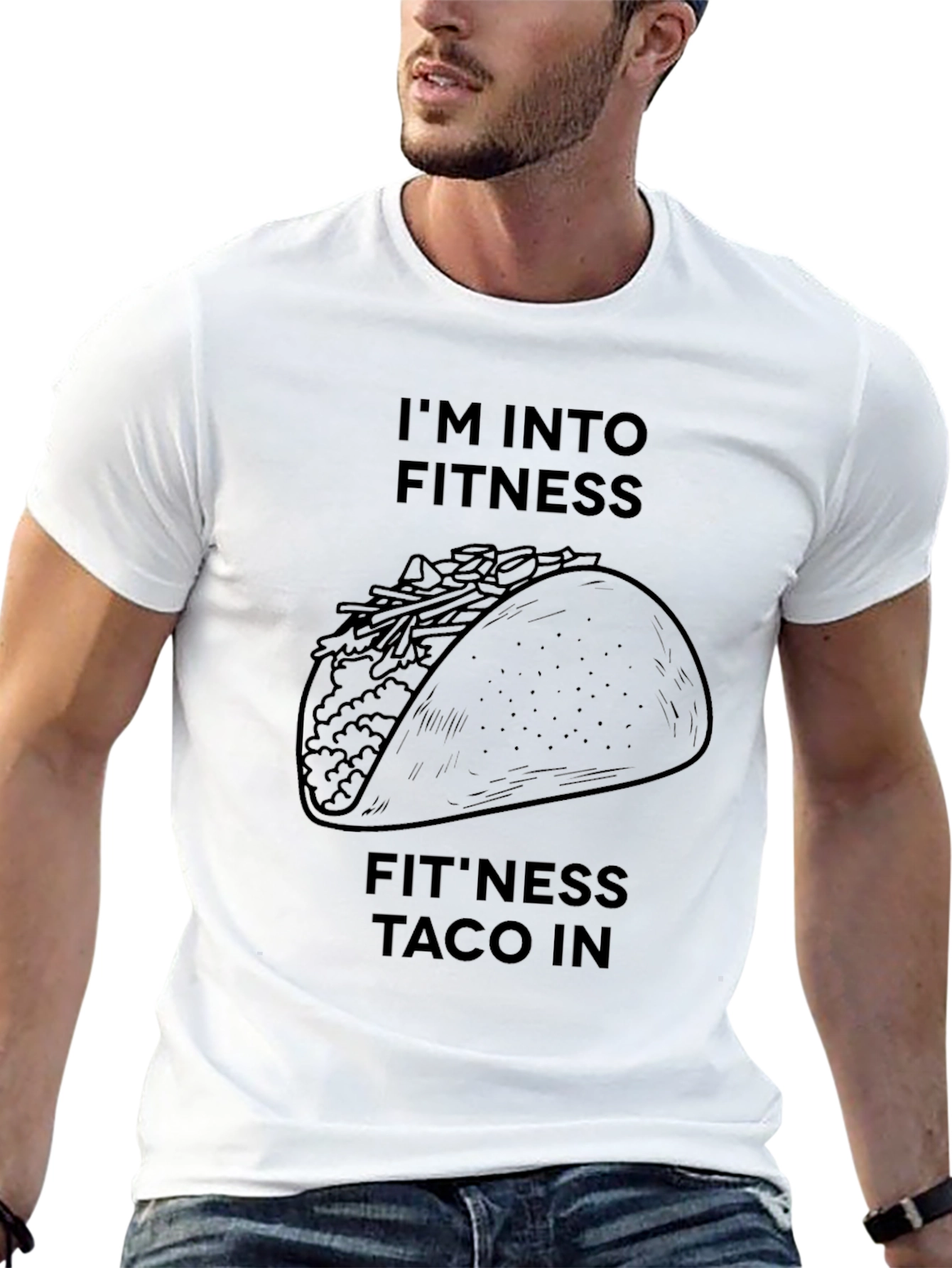 Fitness Taco Graphic Tee - Black Cotton