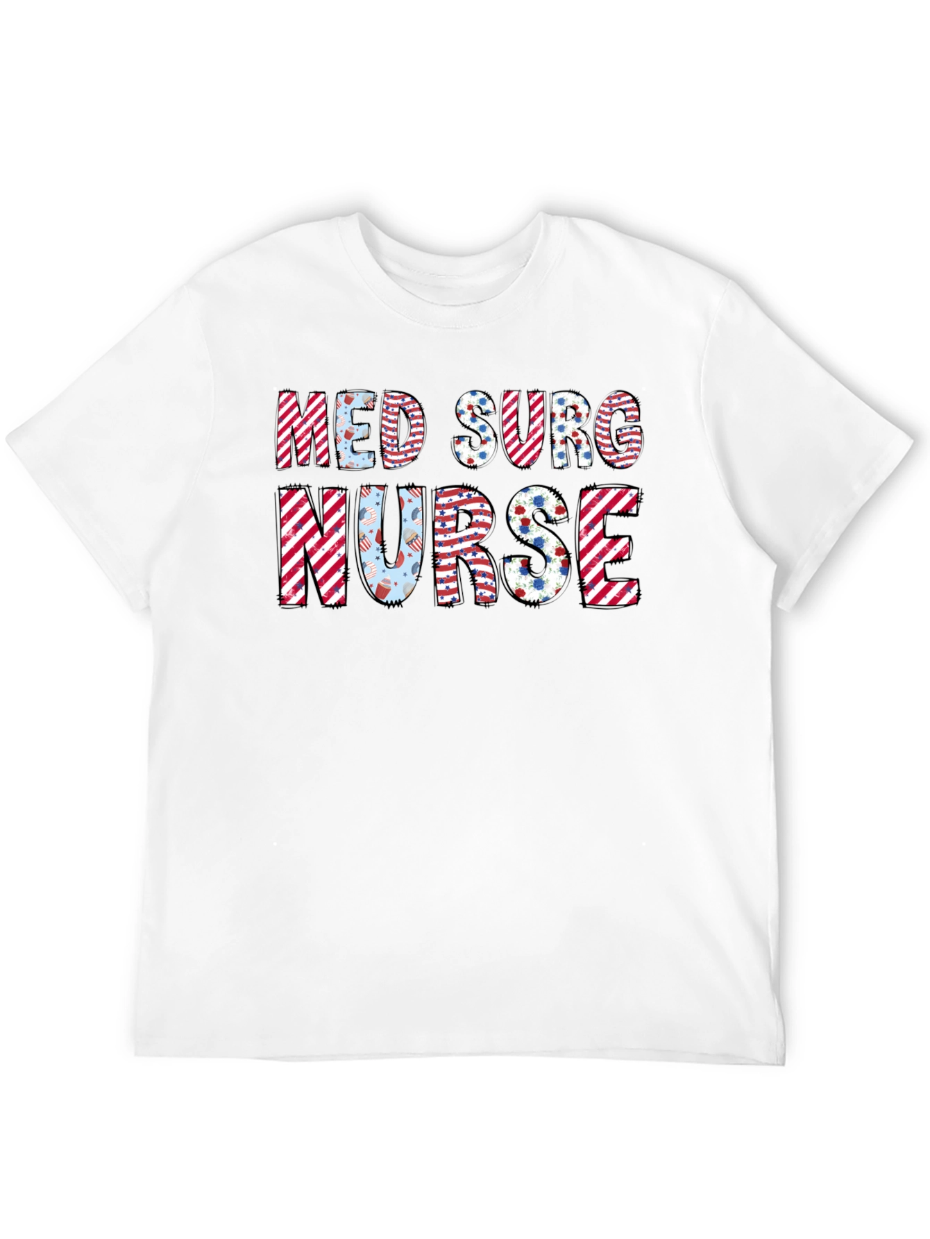 Med Surg Nurse T-Shirt - Patriotic Design