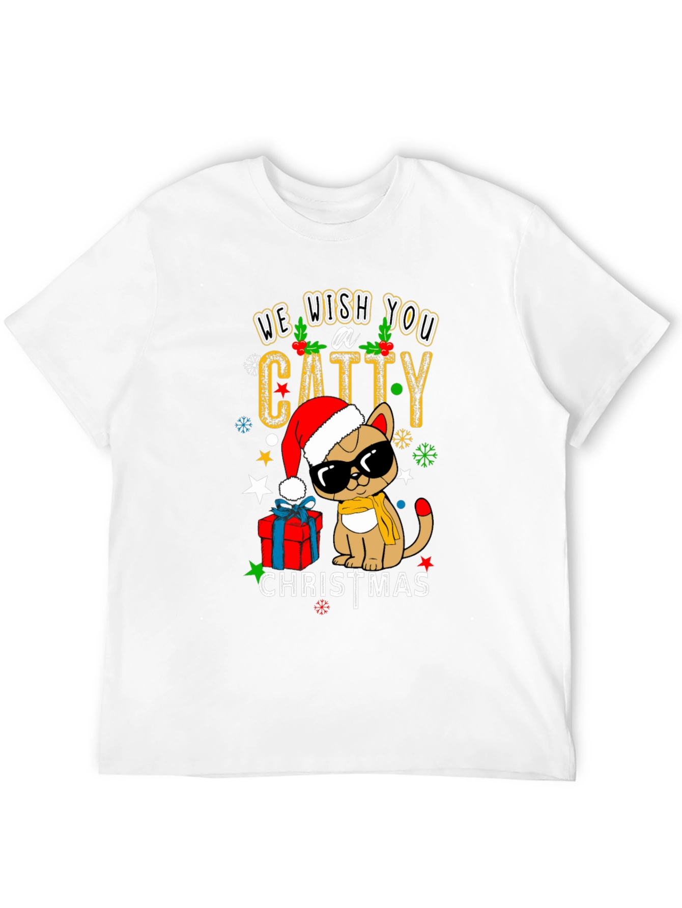 Catty Christmas T-Shirt - Holiday Festive Wear