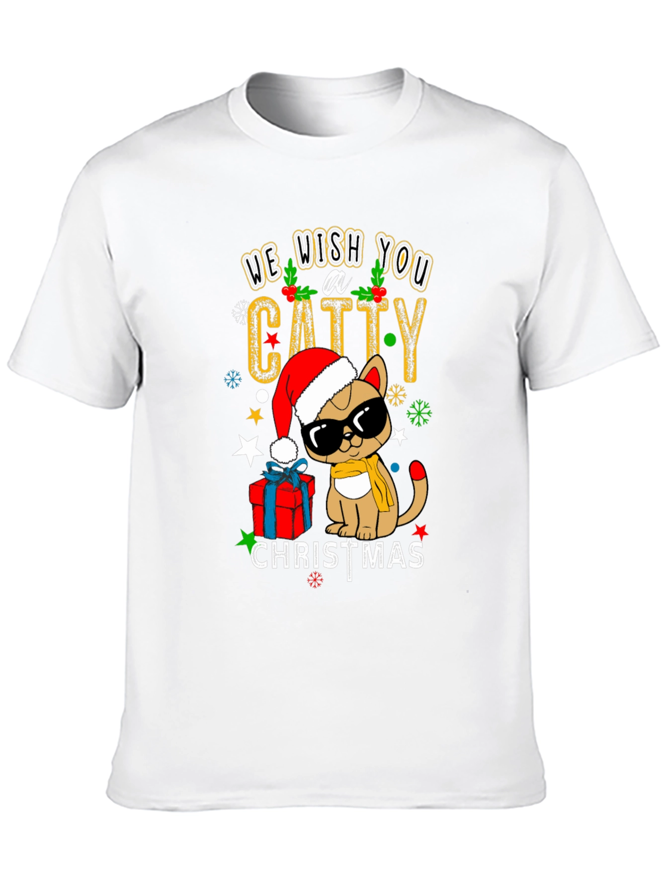 Catty Christmas T-Shirt - Holiday Festive Wear
