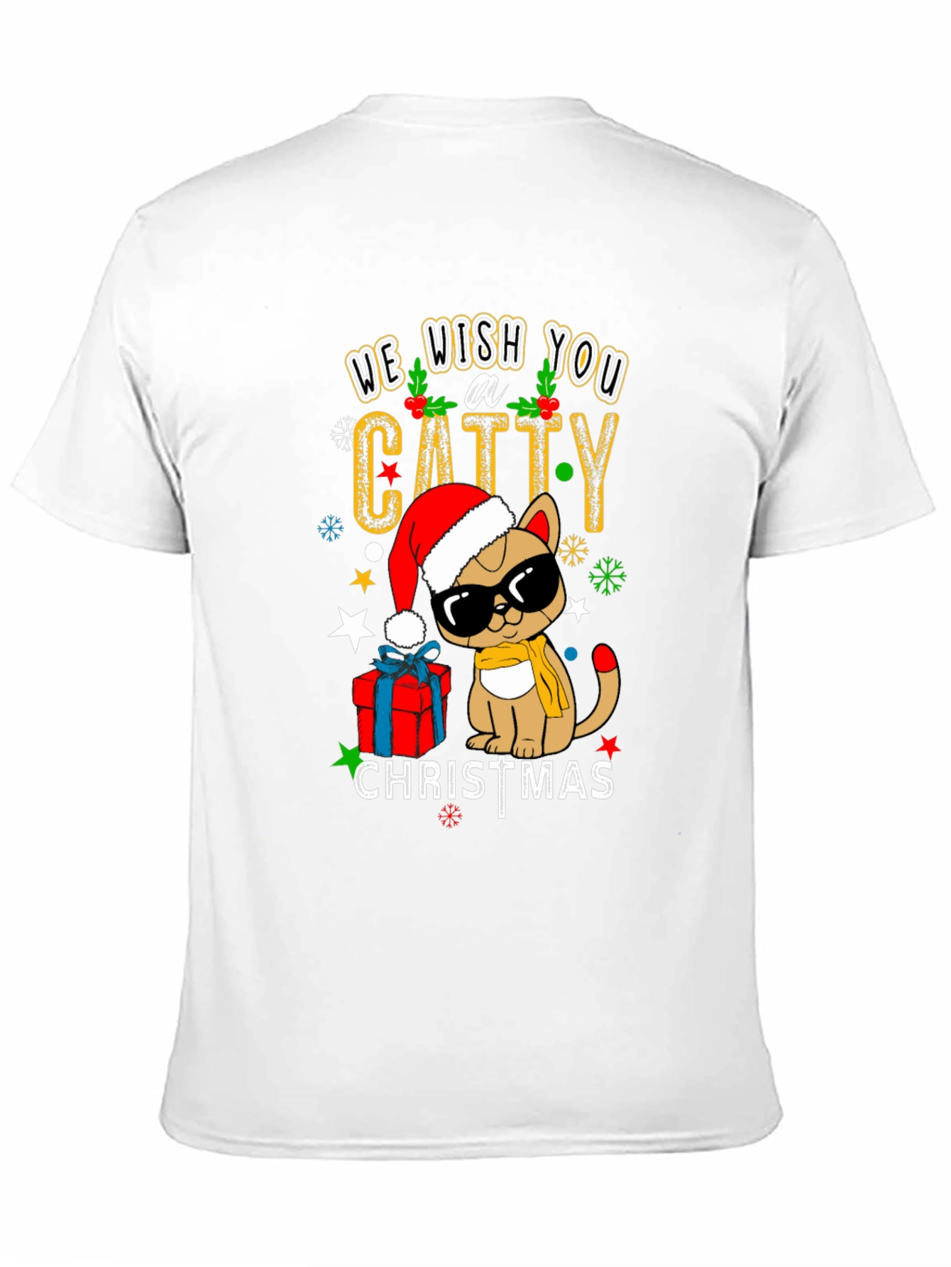 Catty Christmas T-Shirt - Holiday Festive Wear