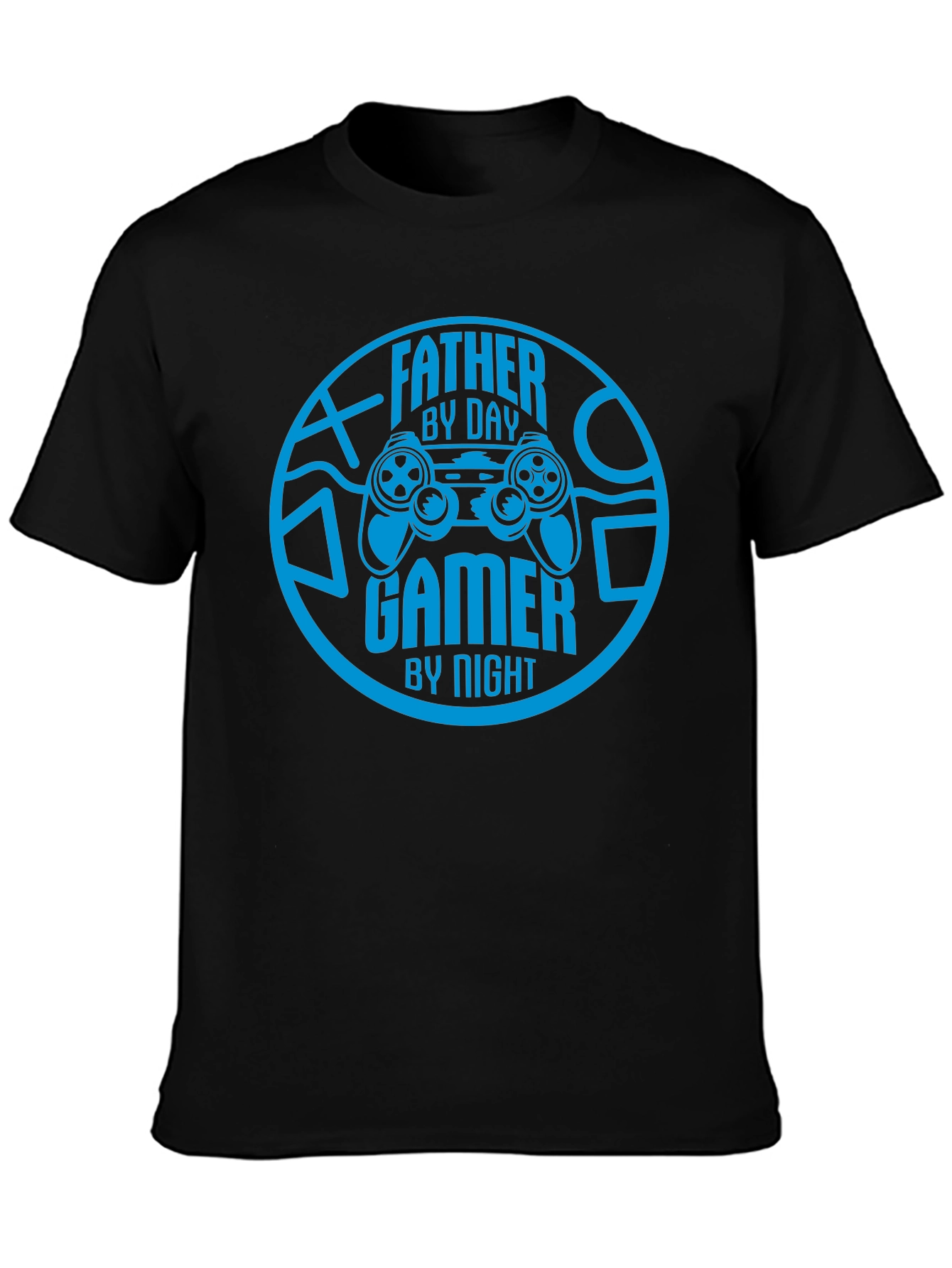 Father By Day Gamer By Night Black T-Shirt